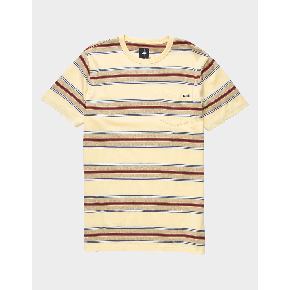Vans Off the Wall Harrington Stripe Yellow Pocket Tee Short Sleeve
